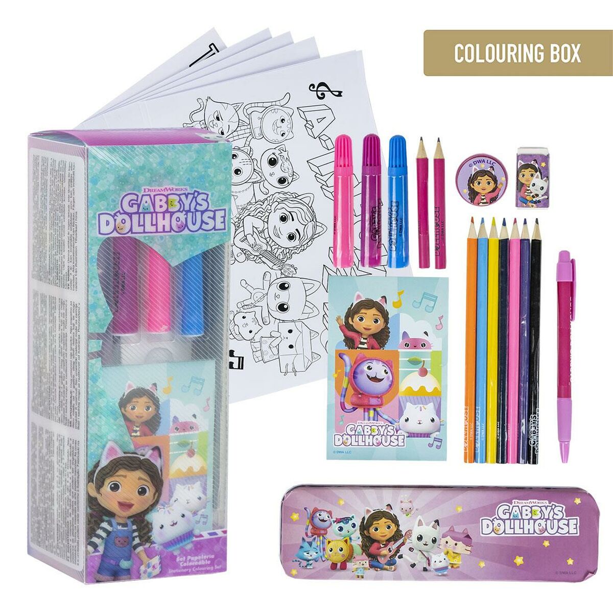 Stationery Set Gabby’s Dollhouse Pink 24 Pieces
