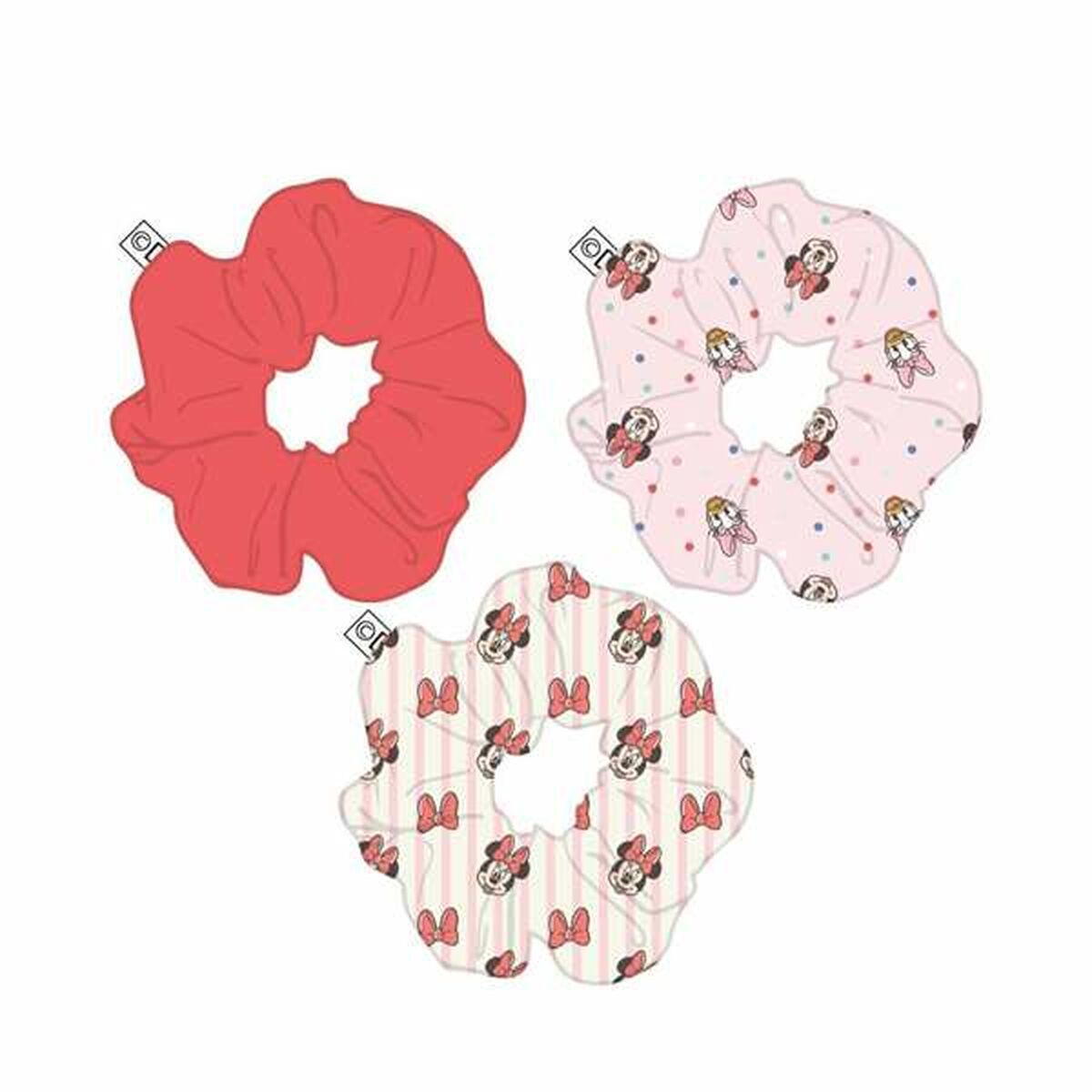 Rubber Hair Bands Minnie Mouse Red 3 Pieces