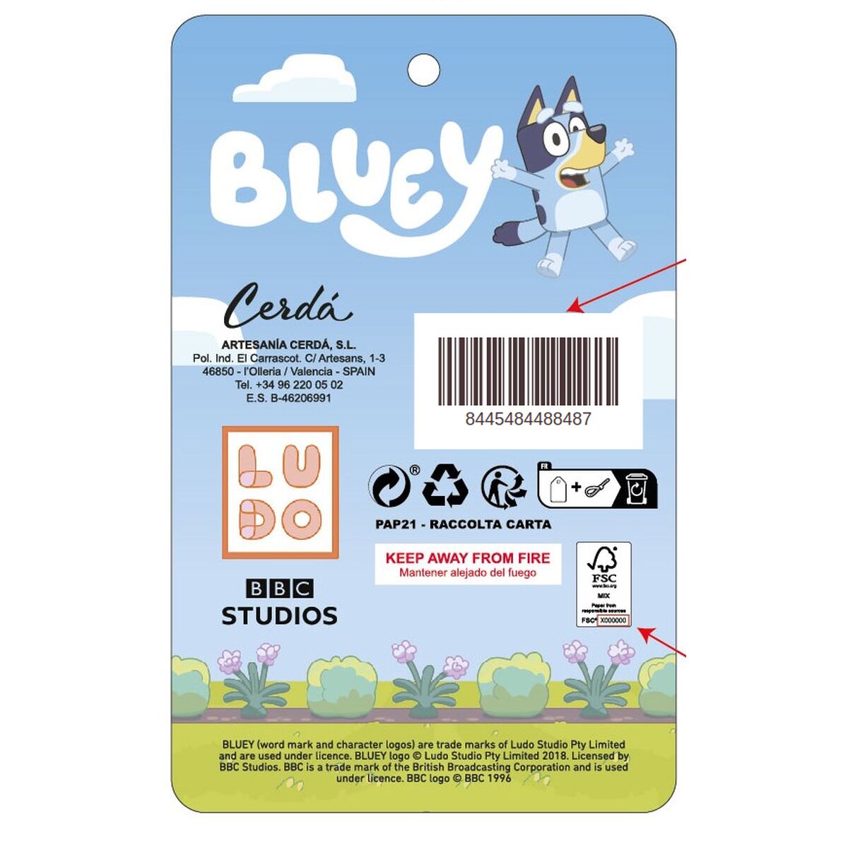 Bath towel Bluey Blue 33 x 27 x 7 cm