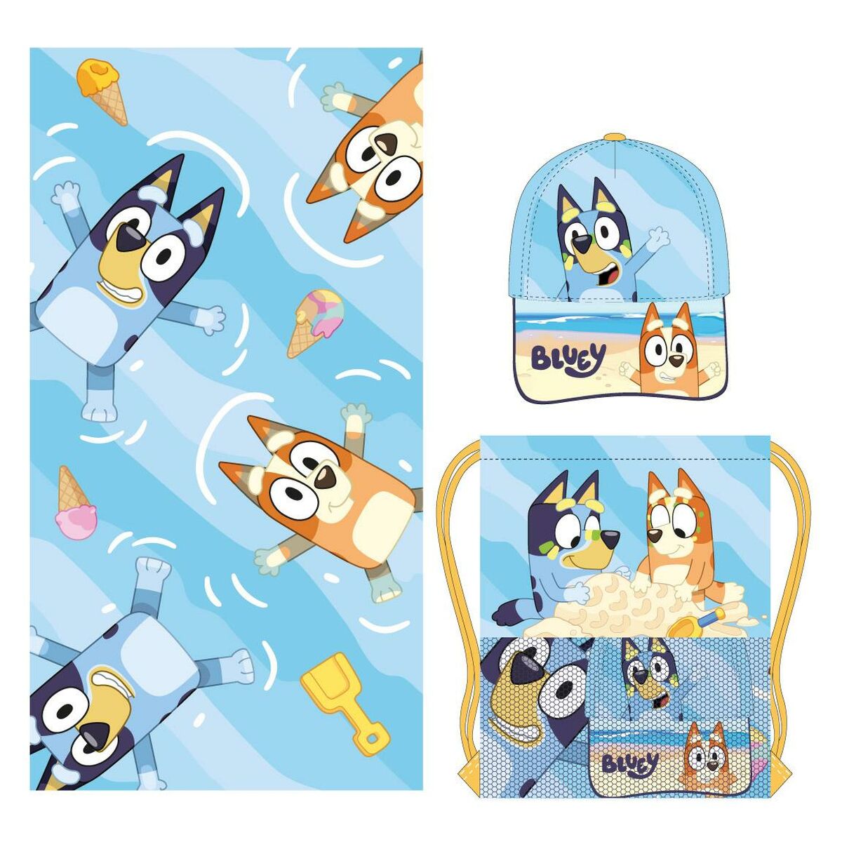 Bath towel Bluey Blue 33 x 27 x 7 cm Bath towel Bluey Blue 33 x 27 x 7 cm