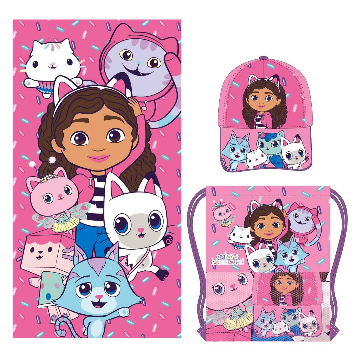 Bath towel Gabby’s Dollhouse Pink Bath towel Gabby’s Dollhouse Pink