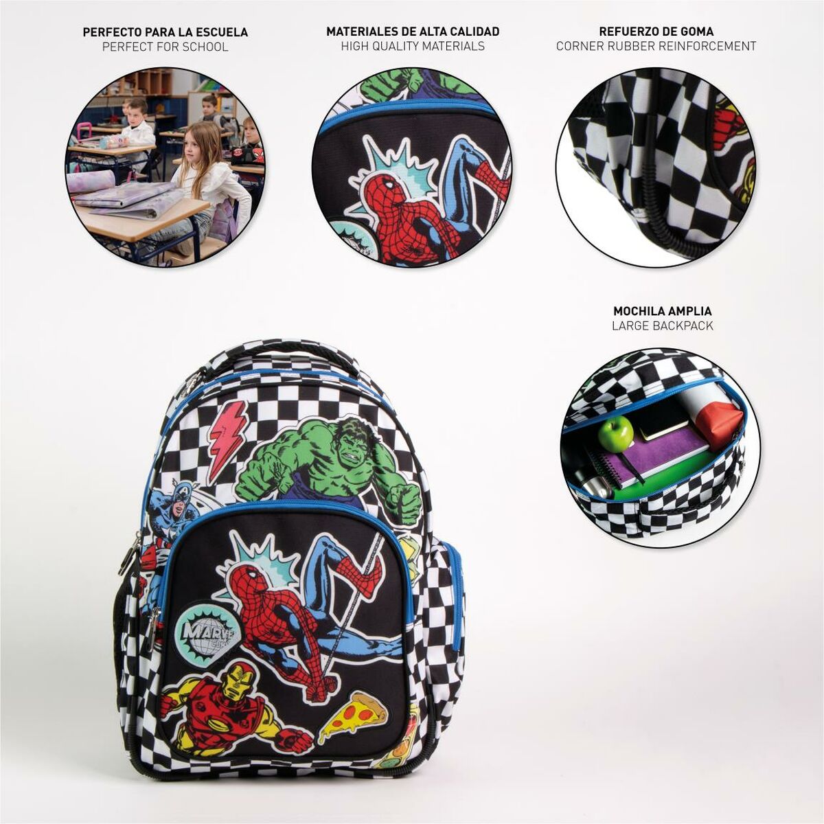 School Bag The Avengers Black 34 x 5,5 x 44 cm