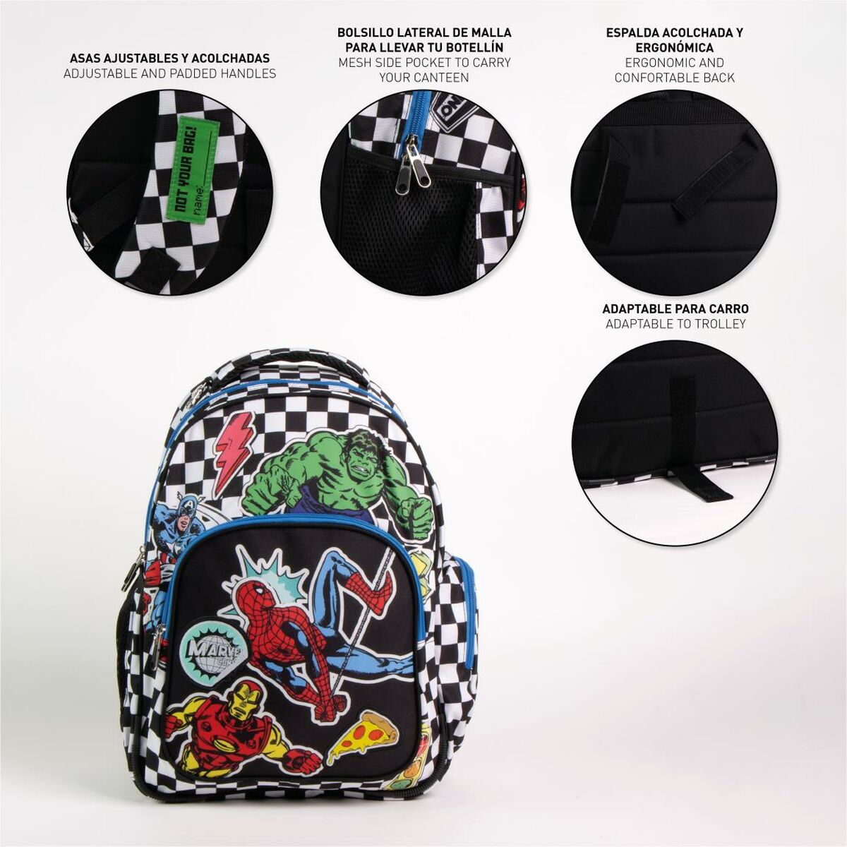School Bag The Avengers Black 34 x 5,5 x 44 cm