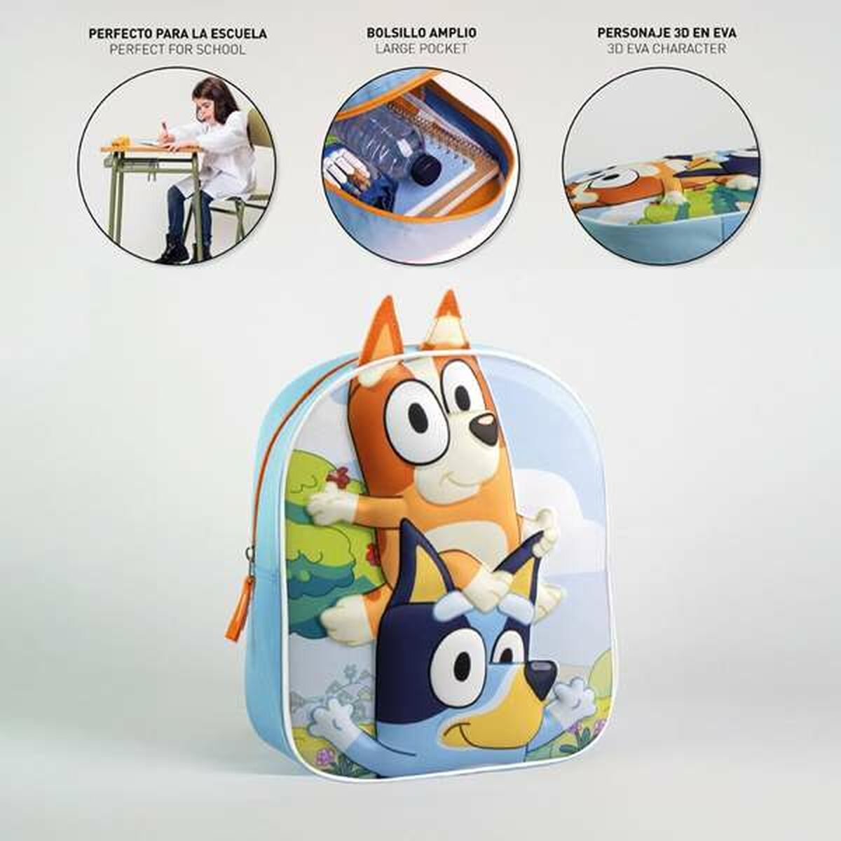 3D School Bag Bluey Blue