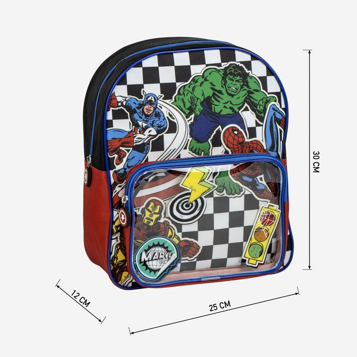 School Bag The Avengers Black 25 x 31 x 12 cm