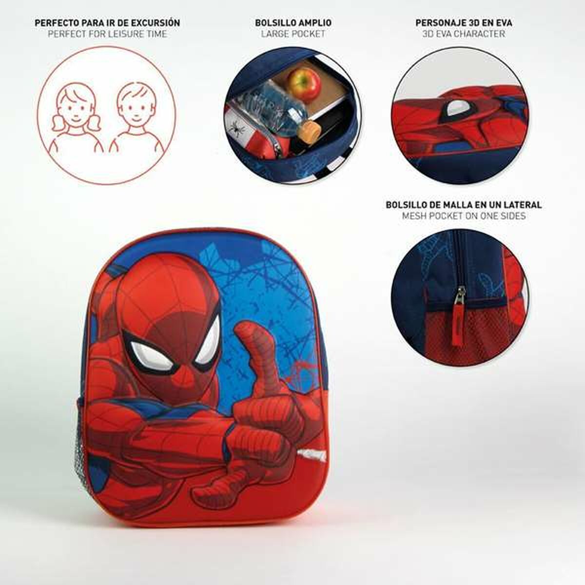 3D School Bag Spider-Man Blue 25,0 x 31,0 x 10,0 cm