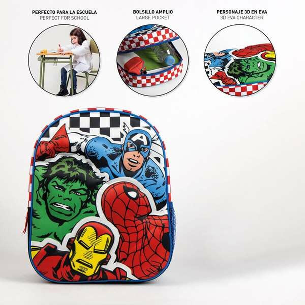 3D School Bag The Avengers Black 25,0 x 31,0 x 10,0 cm