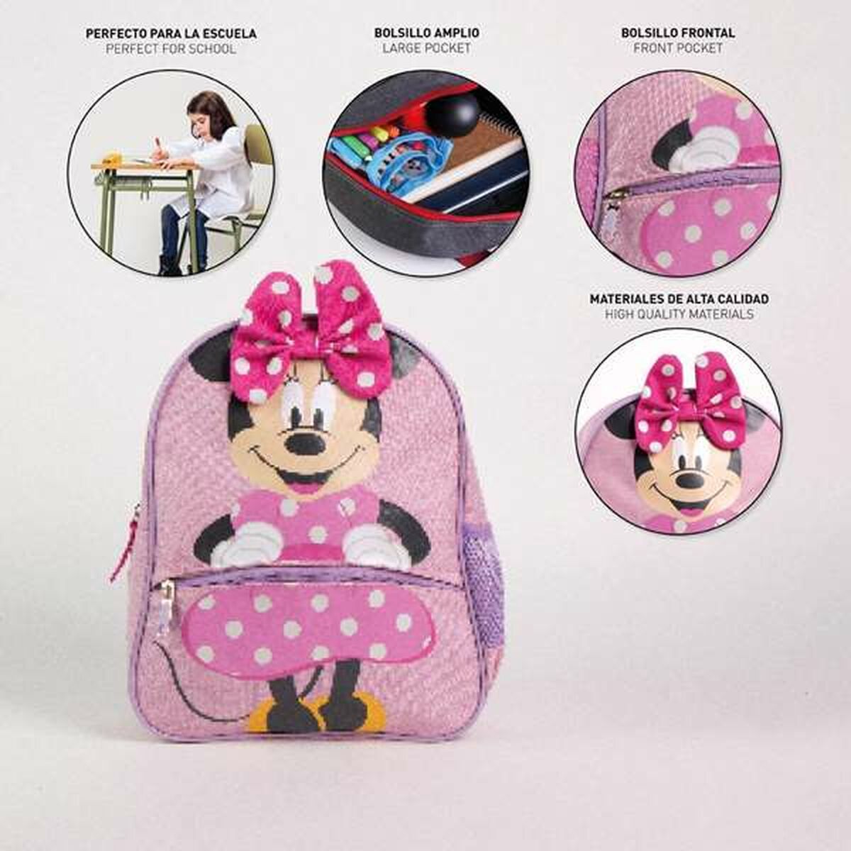 School Bag Minnie Mouse Pink