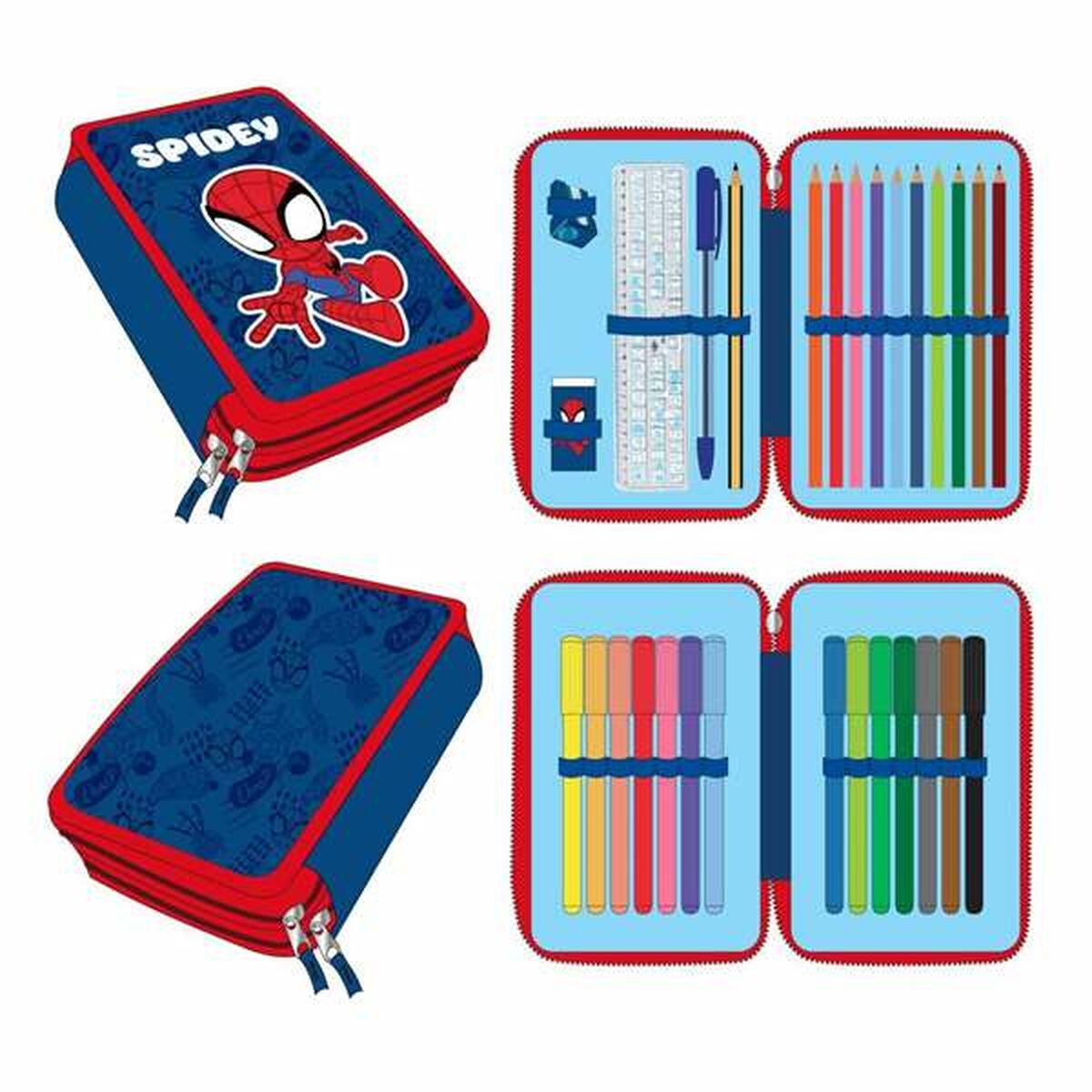 Pencil Case Spidey Dark blue 12,5 x 19,5 x 4,5 cm Pencil Case Spidey Dark blue 12,5 x 19,5 x 4,5 cm