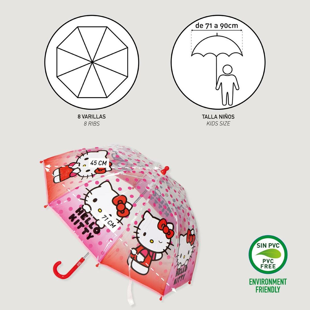Umbrella Hello Kitty Pink 45 cm  45 cm