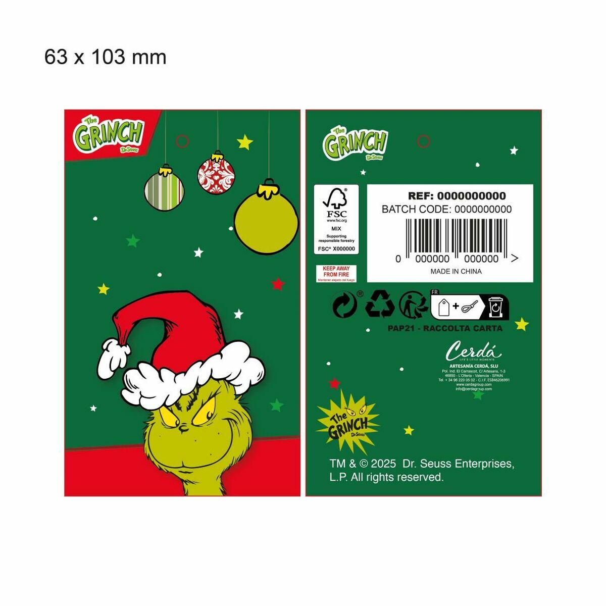 Hat & Gloves The Grinch Green 2 Pieces