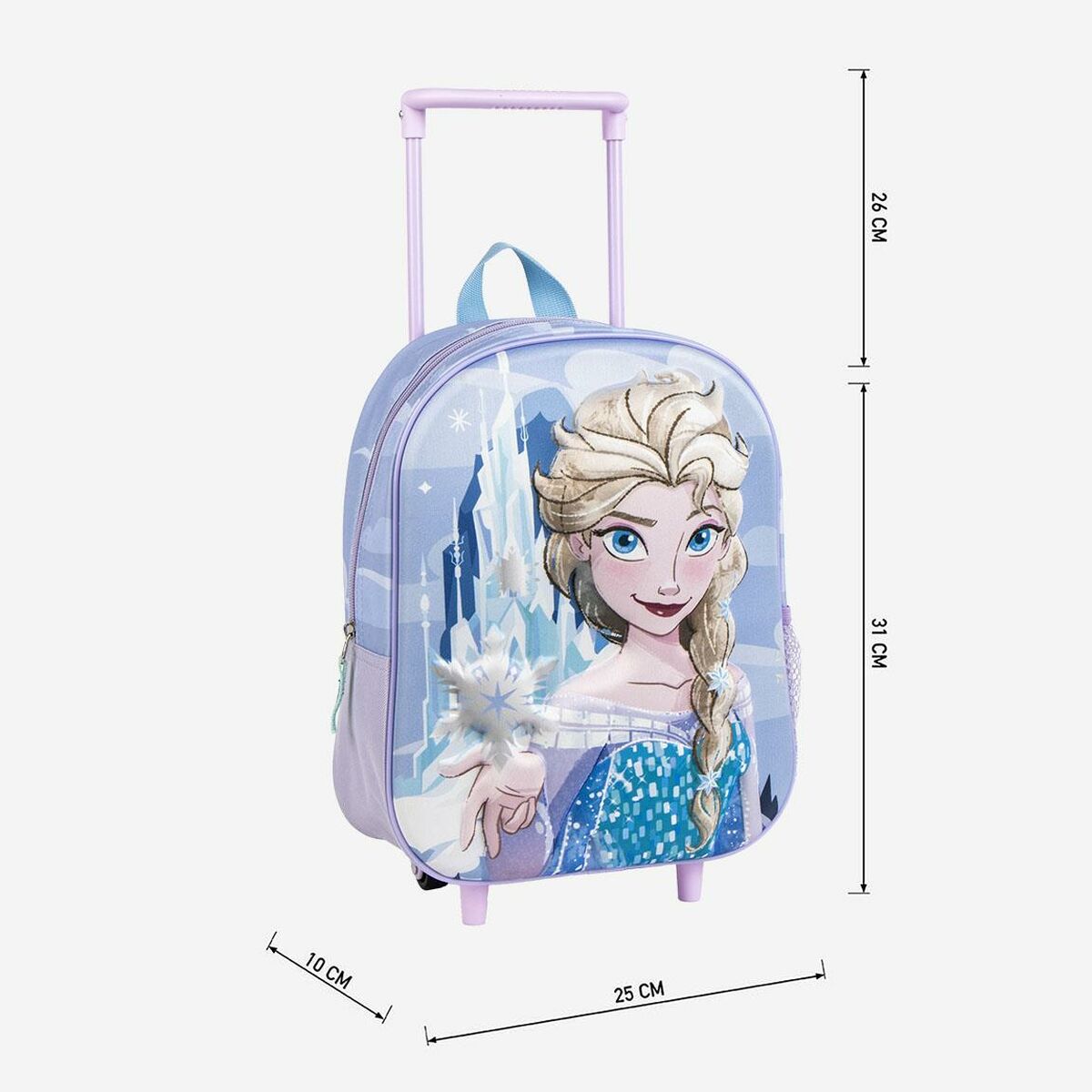 3D School Bag with Wheels Frozen Lilac
