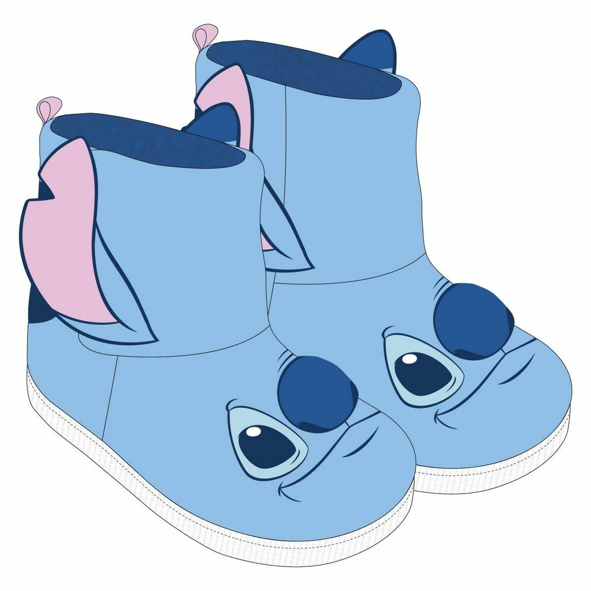 House Slippers Stitch Light Blue