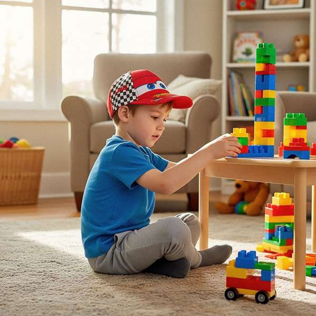 Child Cap Cars Red