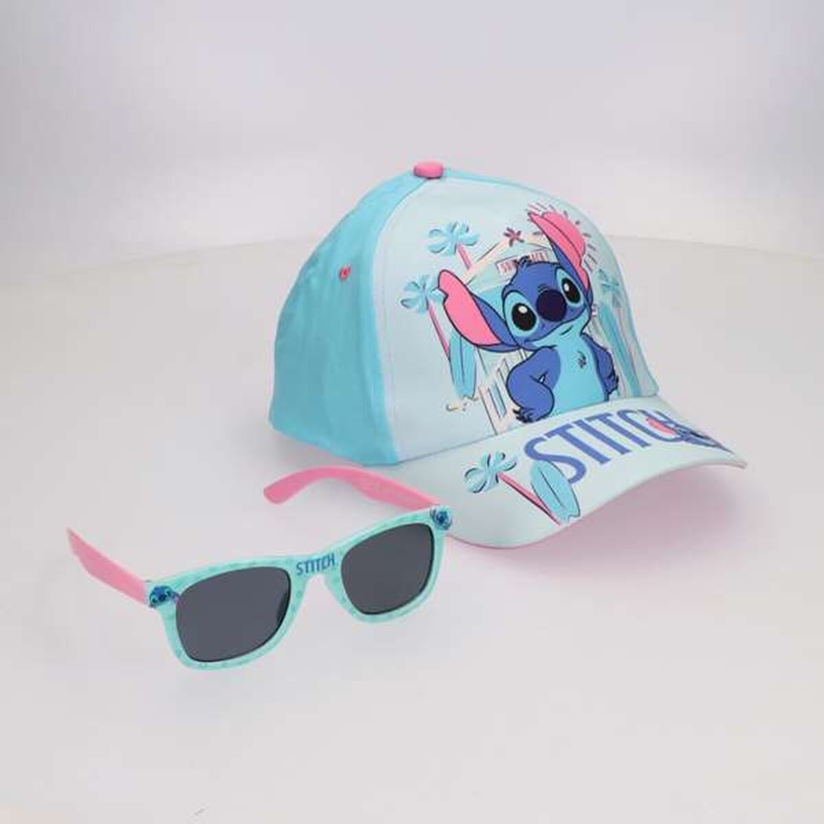Set of cap and sunglasses Stitch Blue