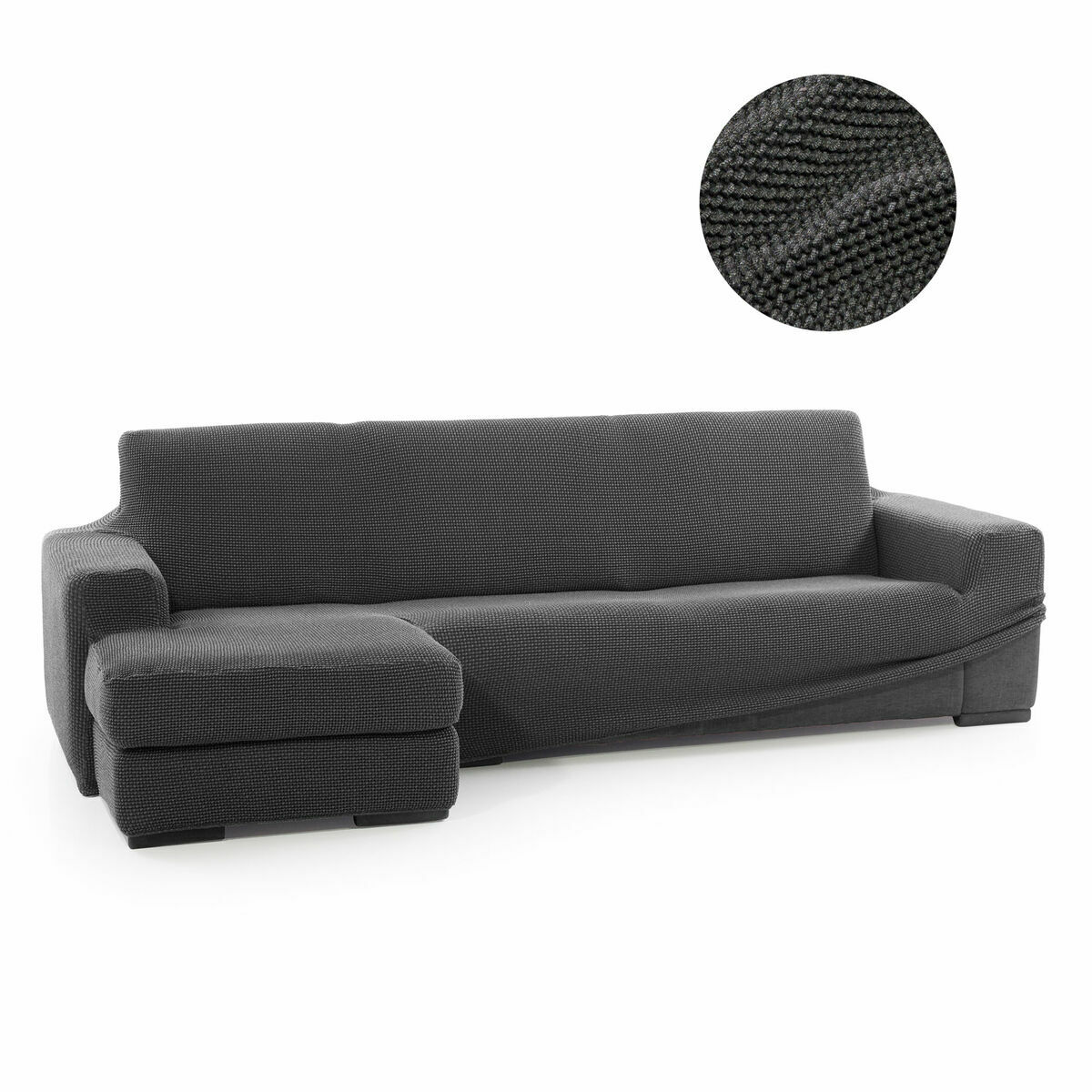 Right short arm chaise longue cover Sofaskins Dark grey (Refurbished A)