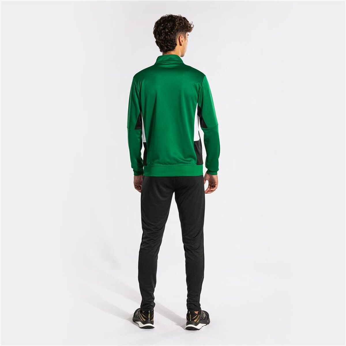 Tracksuit for Adults Joma Sport Danubio II Black Green Children’s Men 2 Pieces