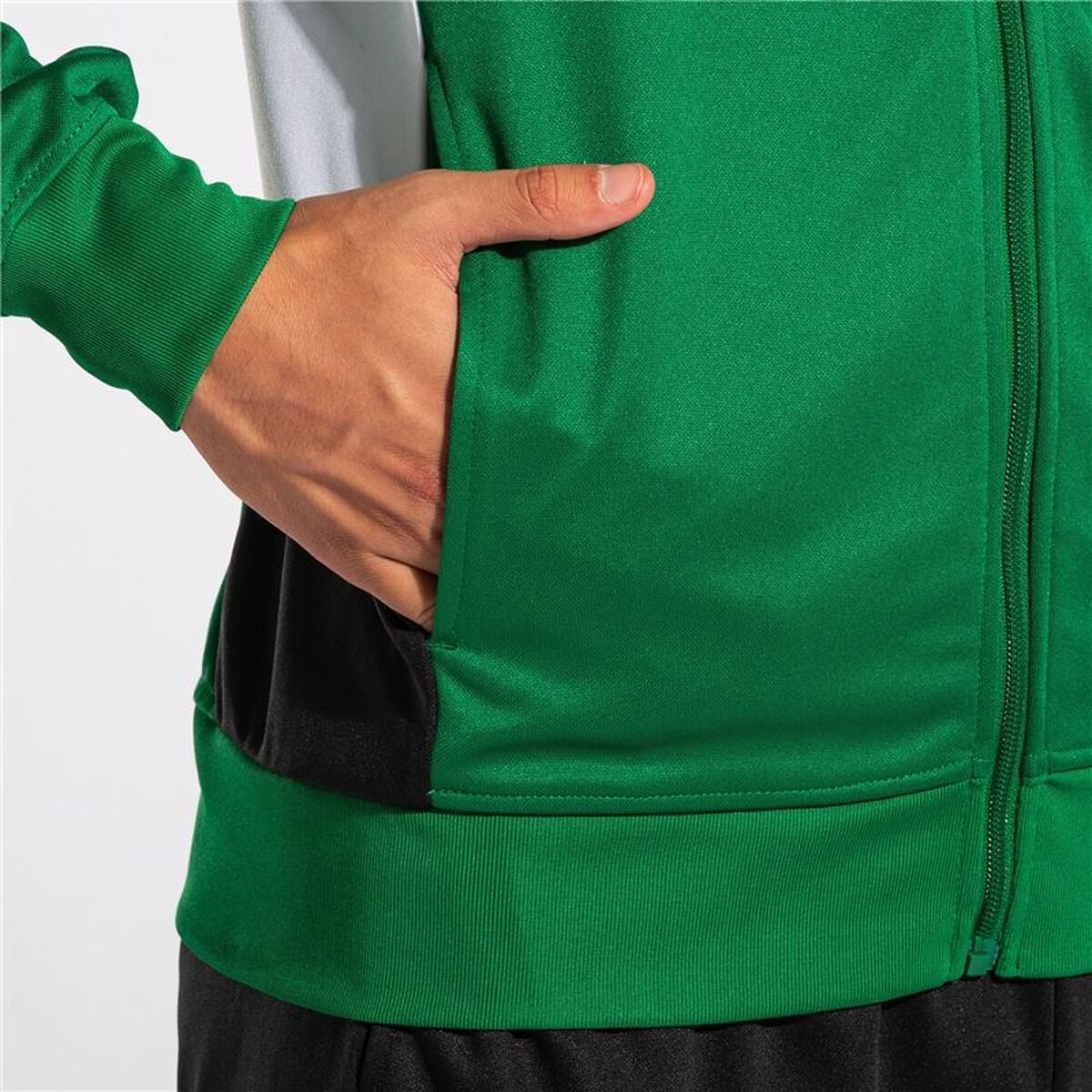 Tracksuit for Adults Joma Sport Danubio II Black Green Children’s Men 2 Pieces