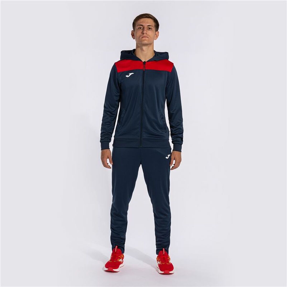 Tracksuit for Adults Joma Sport PhoenIX II Red Navy Blue Children’s Men 2 Pieces
