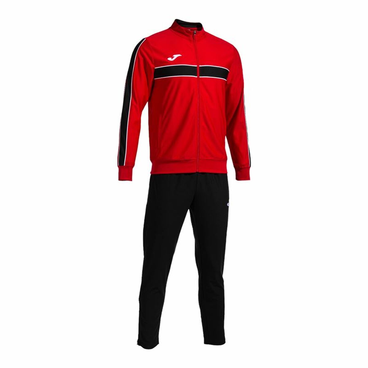 Tracksuit for Adults Joma Sport Victory Black Red Children’s Men 2 Pieces