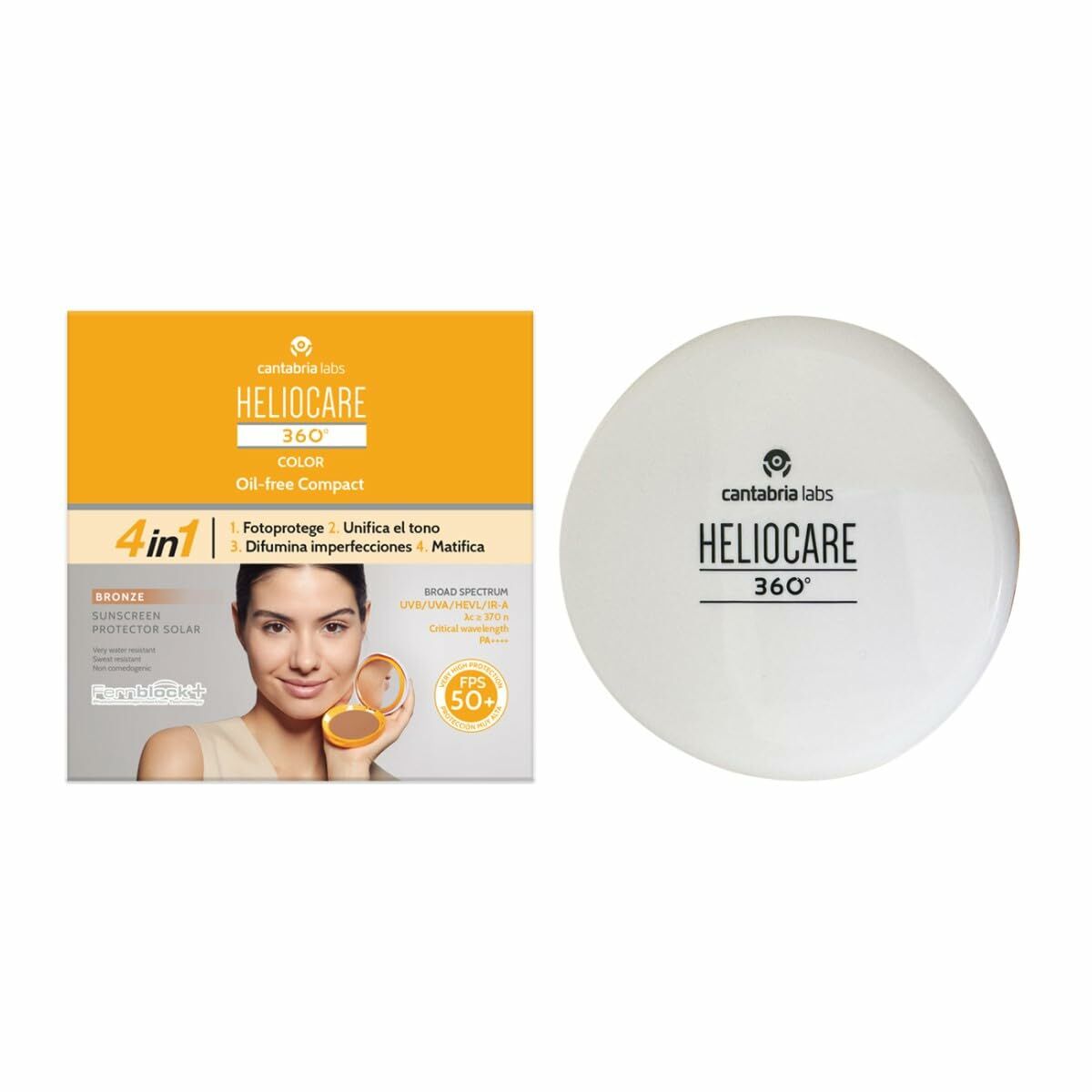 Sun Protection with Colour Heliocare 360 Compact Oil-Free Bronze SPF 50+ 10 g Sun Protection with Colour Heliocare 360 Compact Oil-Free Bronze SPF 50+ 10 g