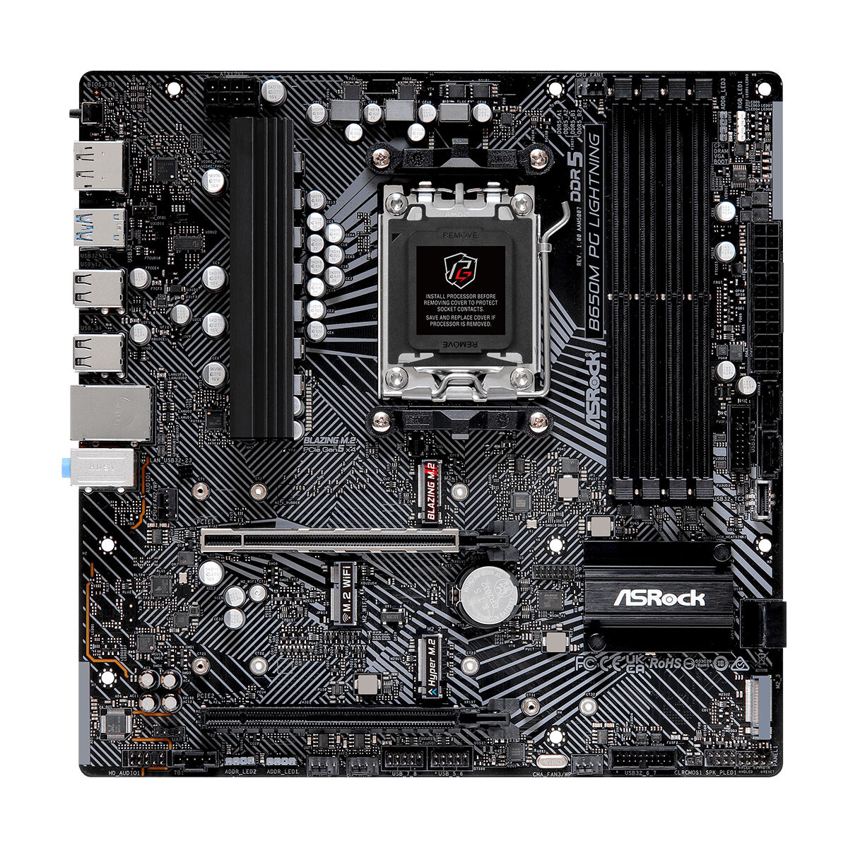 Motherboard ASRock B650M PG LIGHTNING AMD B650 AMD AM5 Motherboard ASRock B650M PG LIGHTNING AMD B650 AMD AM5