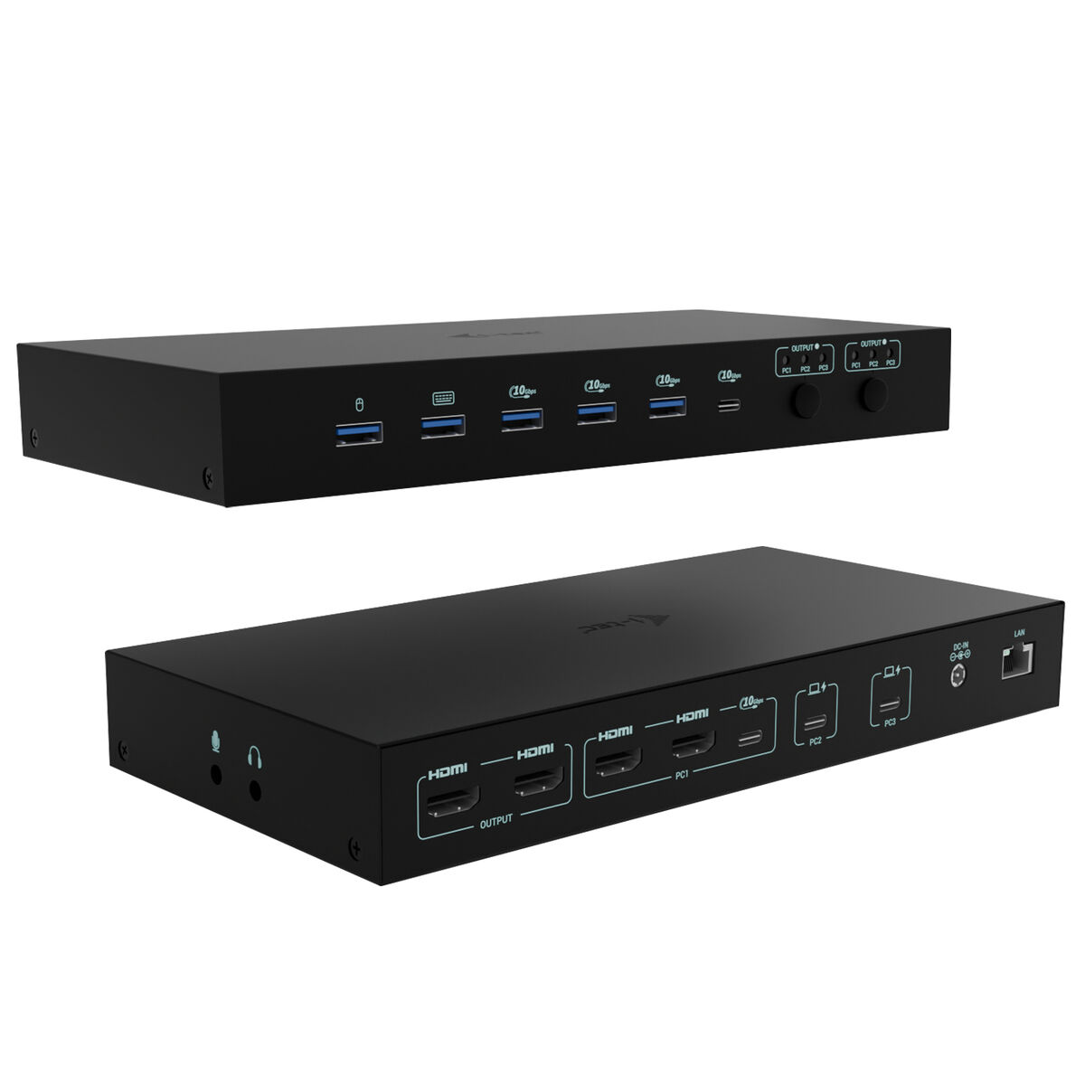 USB Hub i-Tec C31KVMDOCKPDPRO Black