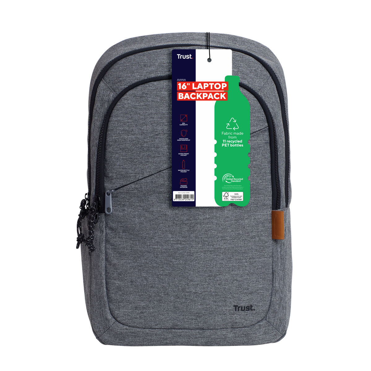Laptop Backpack Trust 24981 Grey