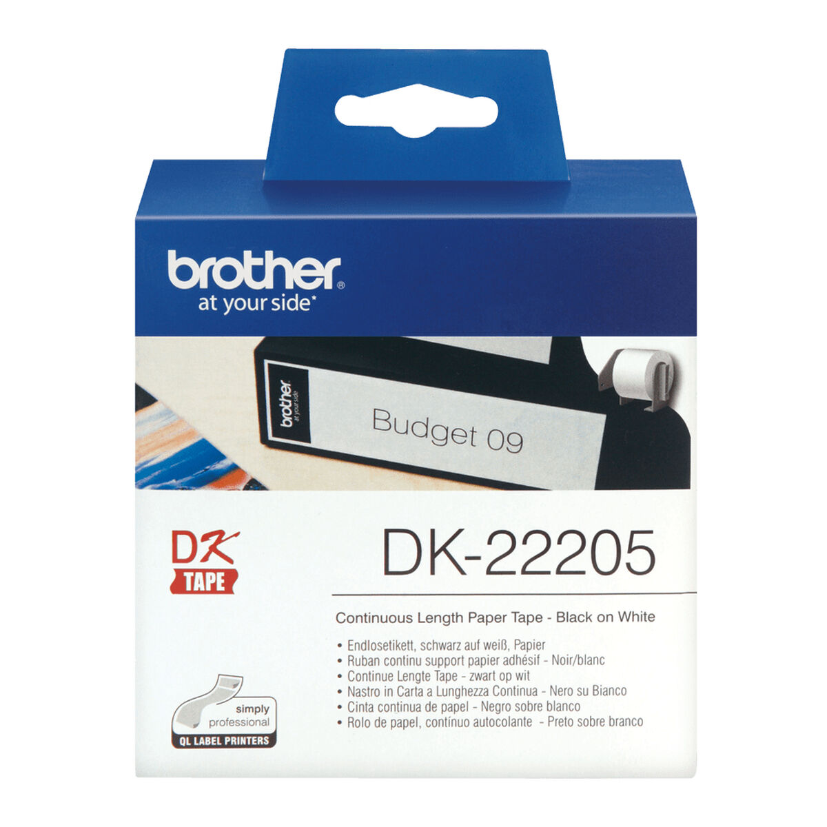 Continuous Paper for Printers Brother DK22205 White Black (1 Unit) Continuous Paper for Printers Brother DK22205 White Black (1 Unit)
