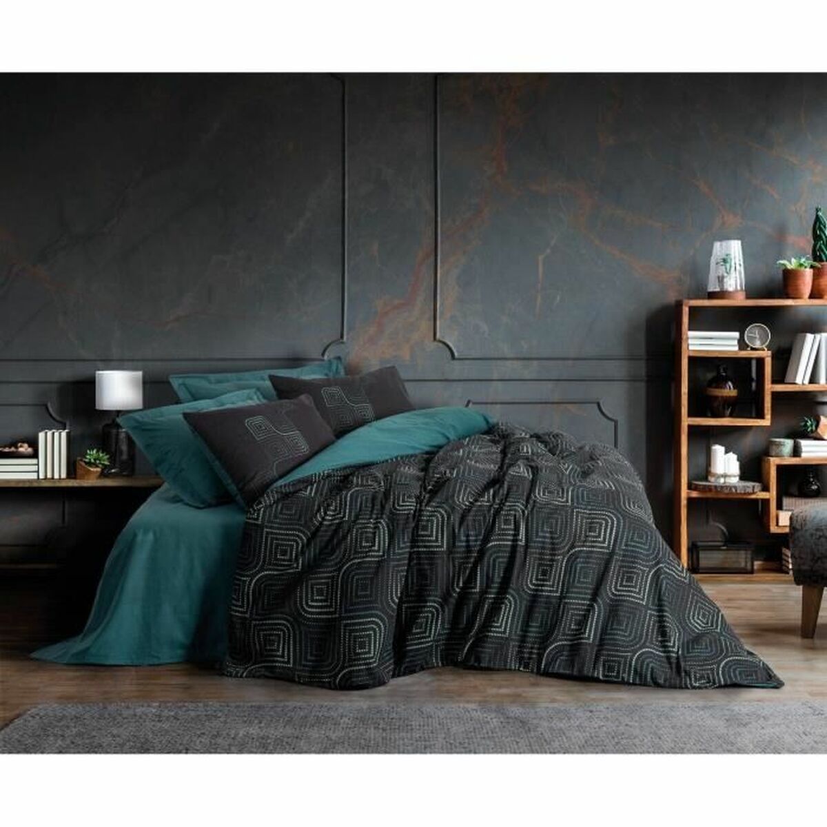 Duvet cover set Black 220 x 240 cm