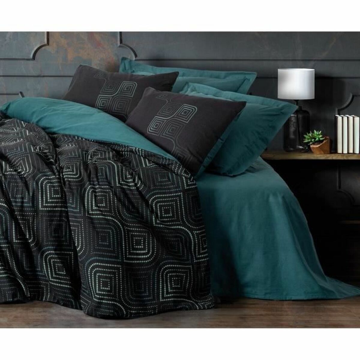 Duvet cover set Black 220 x 240 cm