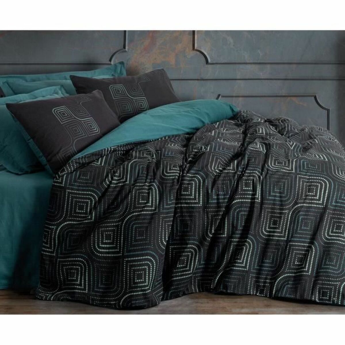 Duvet cover set Black 220 x 240 cm