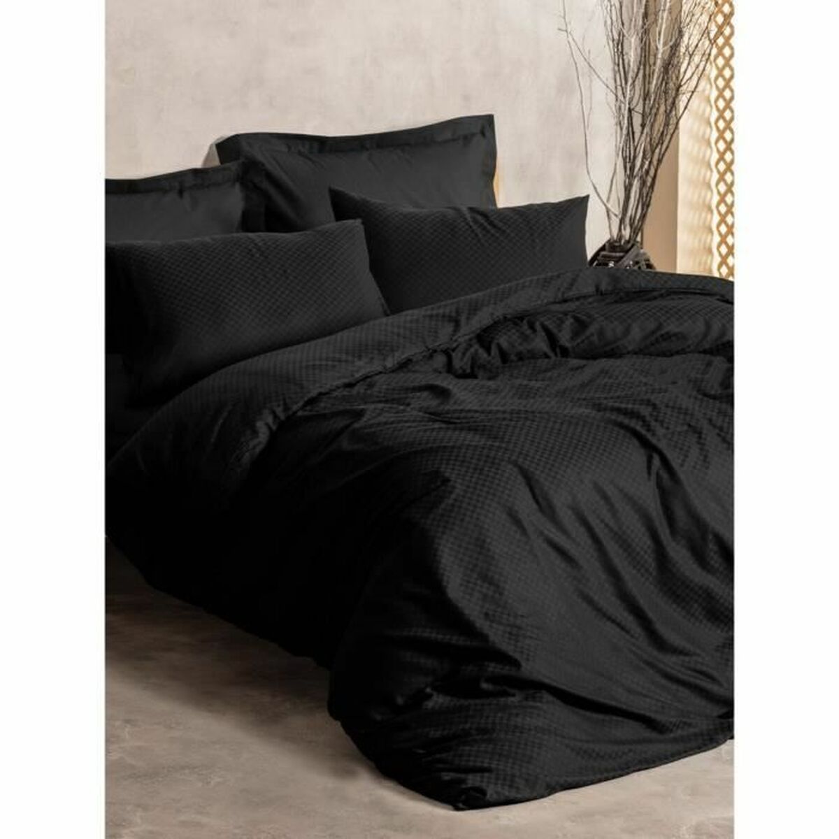 Duvet cover set Black 220 x 240 cm