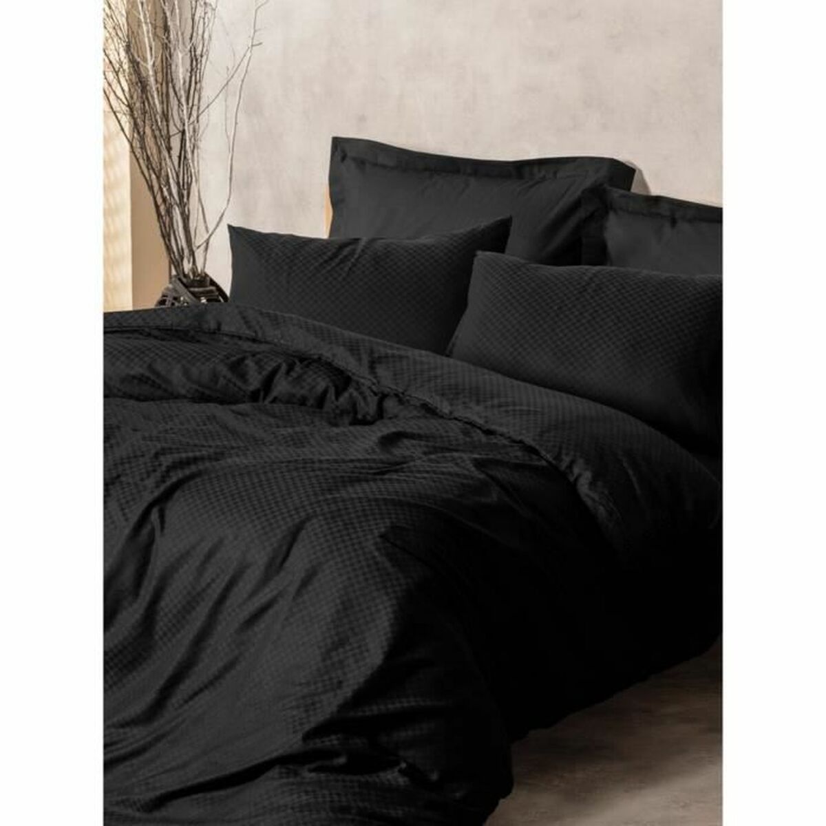 Duvet cover set Black 220 x 240 cm