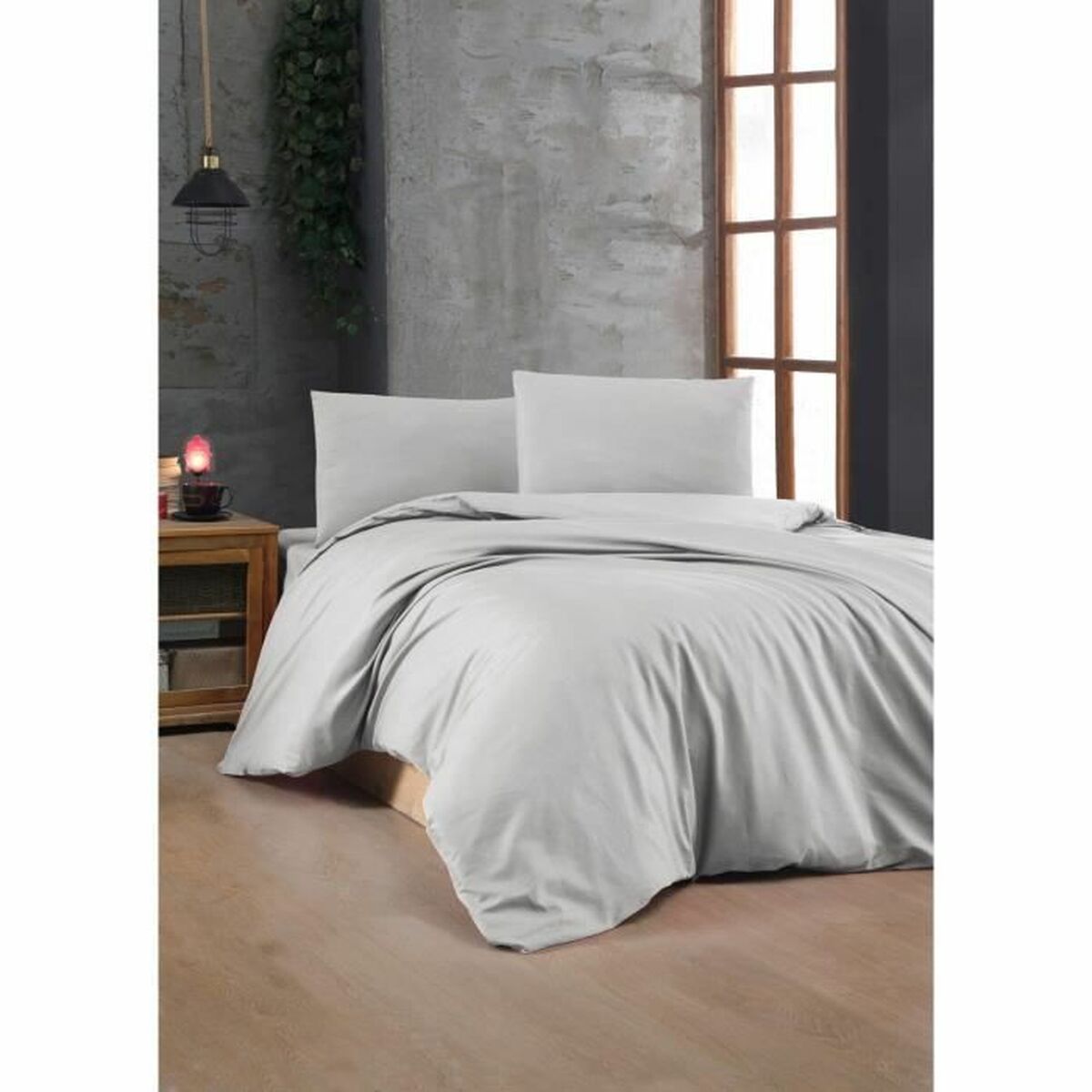 Duvet cover set Grey Super king 3 Pieces