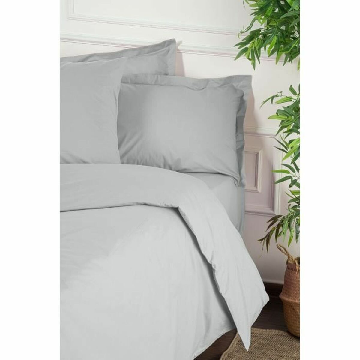 Duvet cover set Grey Super king 3 Pieces