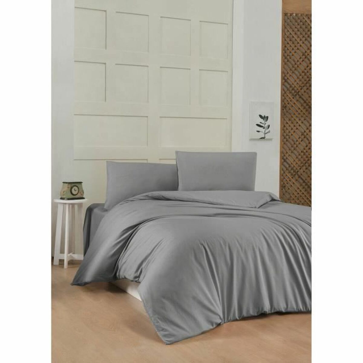 Duvet cover set Grey Super king 3 Pieces