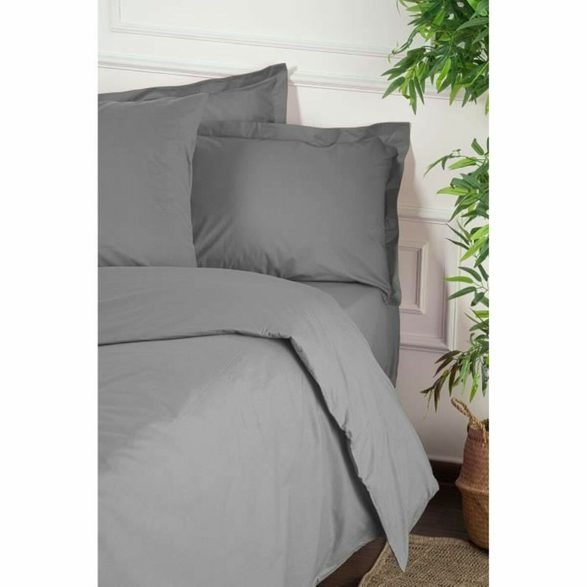 Duvet cover set Grey Super king 3 Pieces