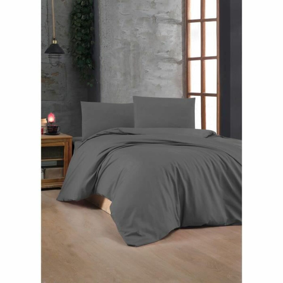 Duvet cover set Anthracite Super king 3 Pieces