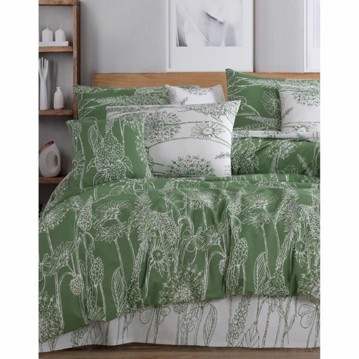 Duvet cover set Green Super king 3 Pieces