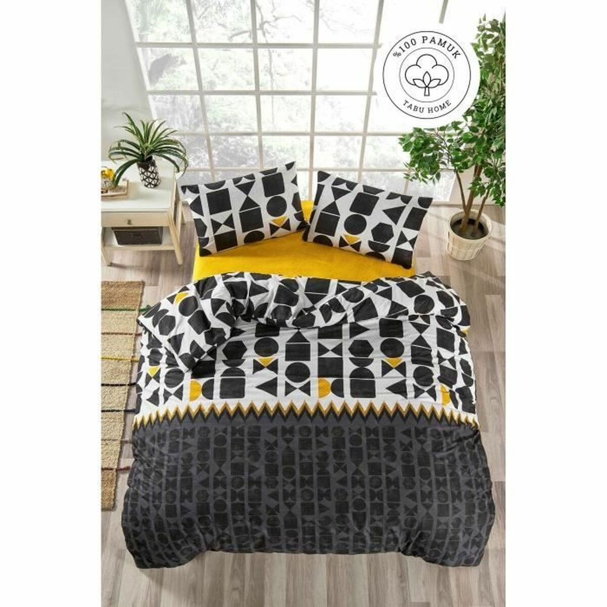 Duvet cover set Black Super king 3 Pieces