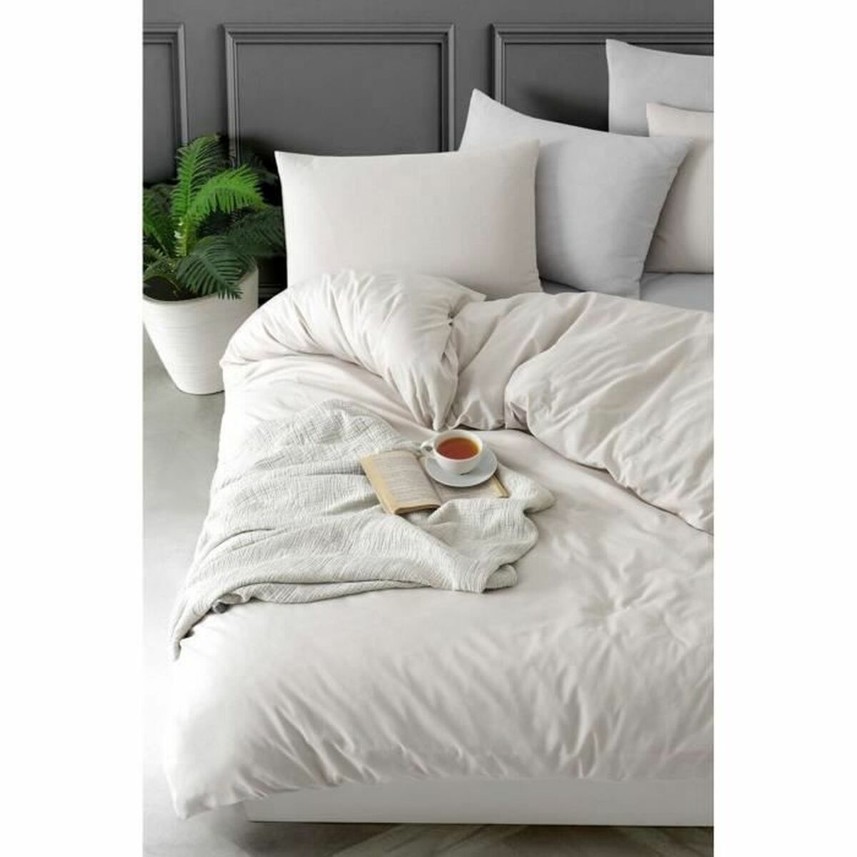 Duvet cover set Beige Super king 3 Pieces