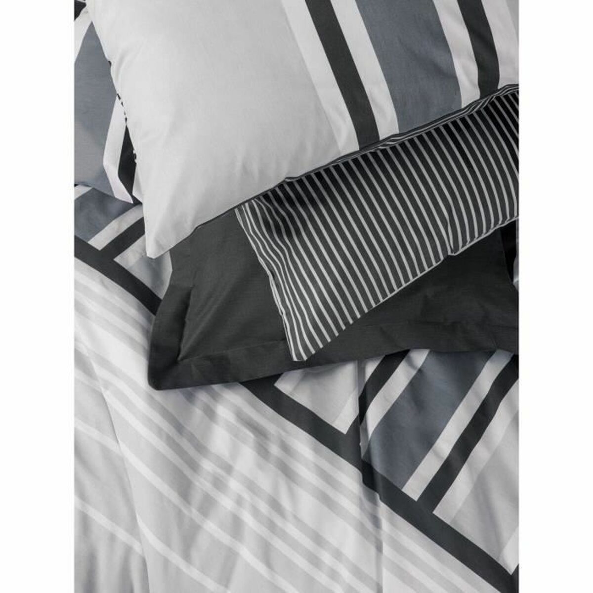 Duvet cover set White Grey 220 x 240 cm