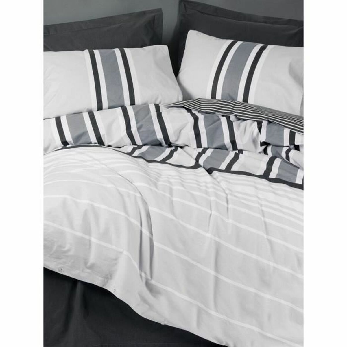 Duvet cover set White Grey 220 x 240 cm