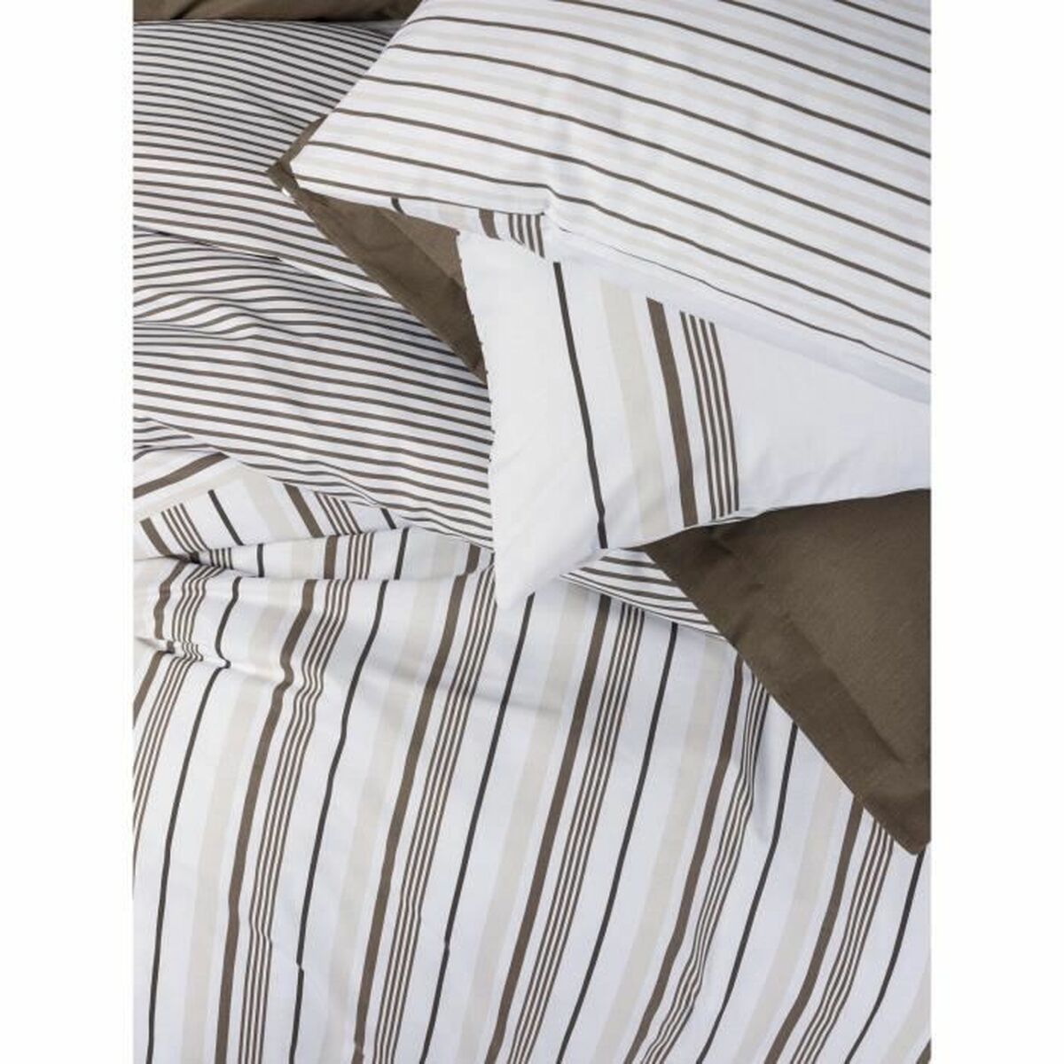 Duvet cover set White Brown 220 x 240 cm