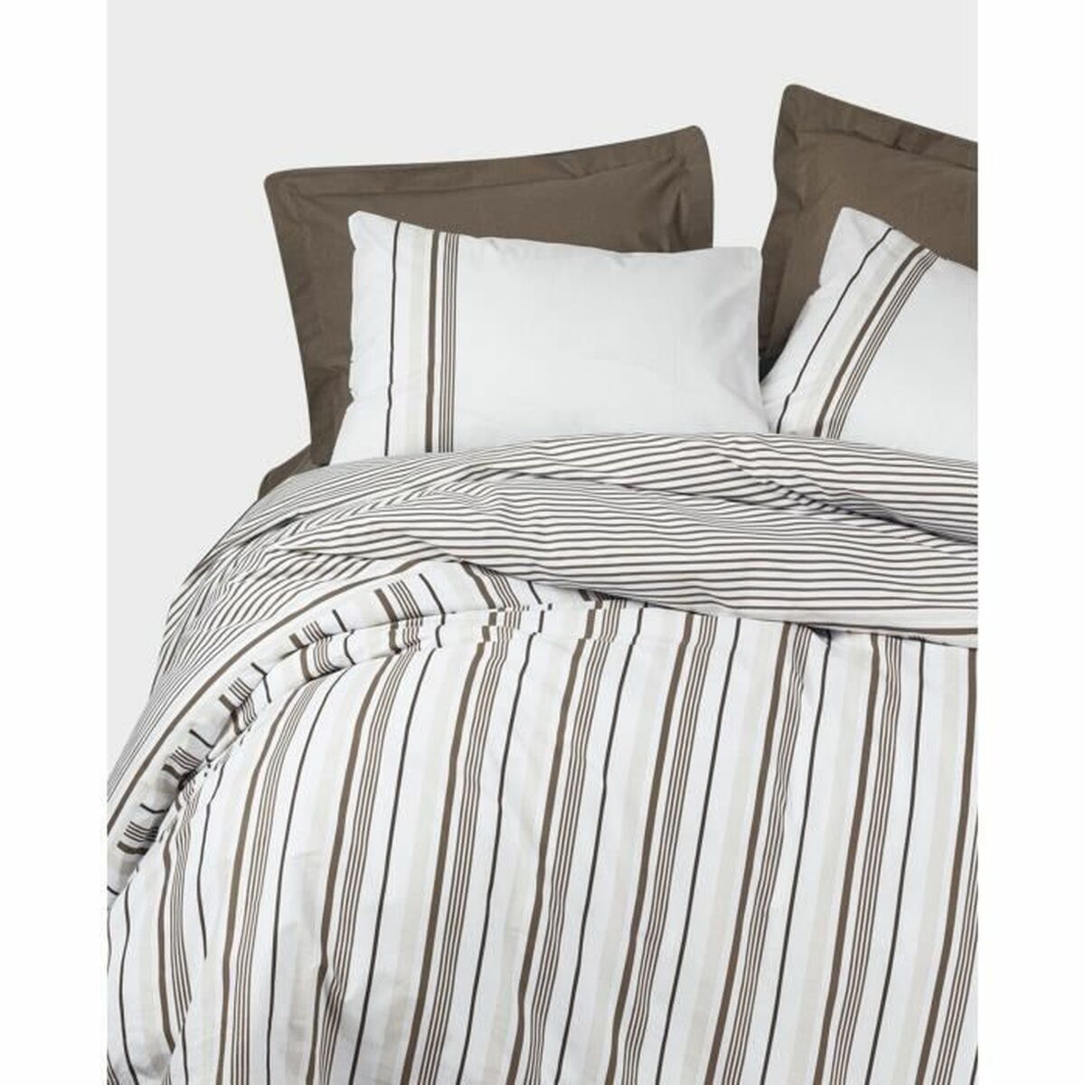 Duvet cover set White Brown 220 x 240 cm