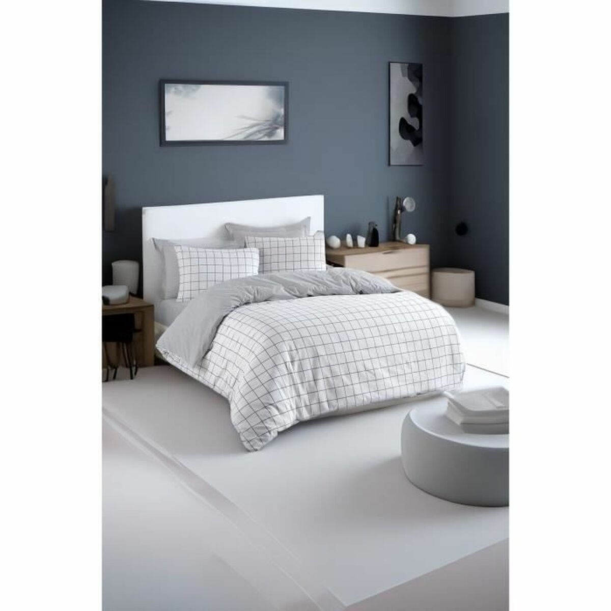 Duvet cover set Grey Super king 3 Pieces