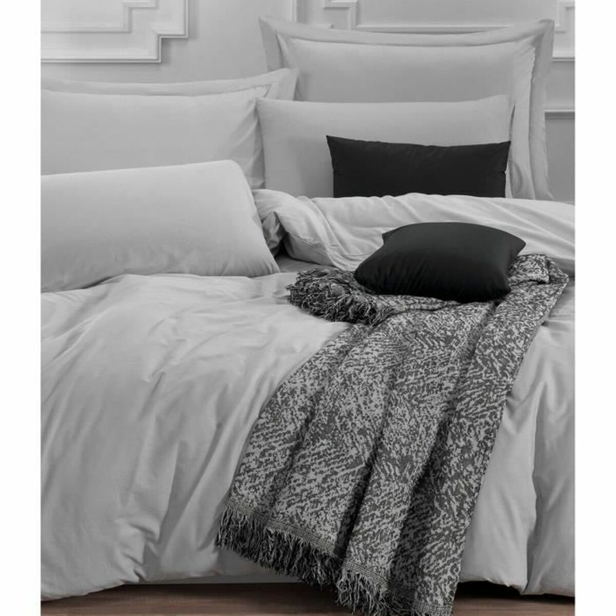 Duvet cover set Grey Super king 3 Pieces