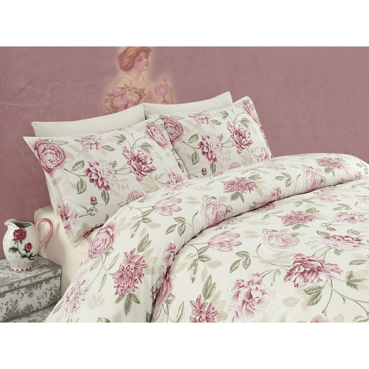 Duvet cover set Cream Super king 3 Pieces