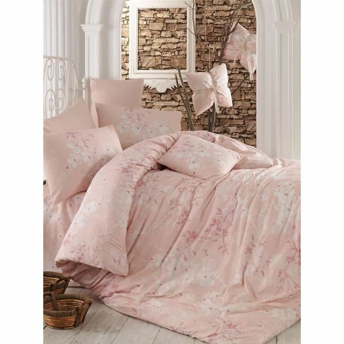 Duvet cover set Pink Super king 3 Pieces